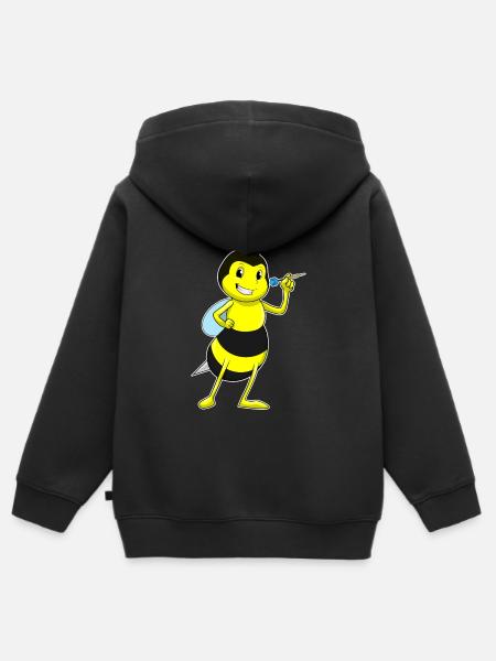 Biene Dart Dartpfeil - Kinder Premium Organic Zip Hoodie - Schwarz
