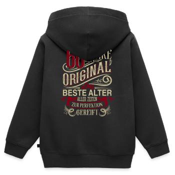 66. Geburtstag Vintage Retro - Kinder Premium Organic Zip Hoodie - Schwarz - Hinten - AI Model Kid Male (0cm)