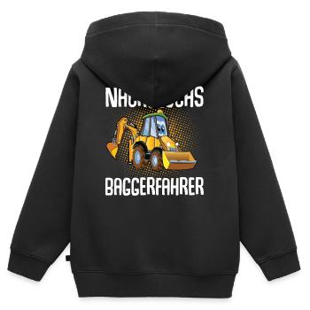Nachwuchs Baggerfahrer - Kinder Premium Organic Zip Hoodie - Schwarz - Hinten - AI Model Kid Male (0cm)