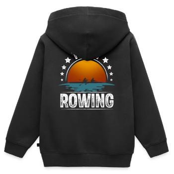 Rudern Ruderer Ruderboot Team - Kinder Premium Organic Zip Hoodie - Schwarz - Hinten - AI Model Kid Male (0cm)