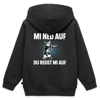 I Reg Mi Net Auf, Du Regst Mi Auf Schwäbisch - Kinder Premium Organic Zip Hoodie - Schwarz - Hinten - AI Model Kid Male (0cm)