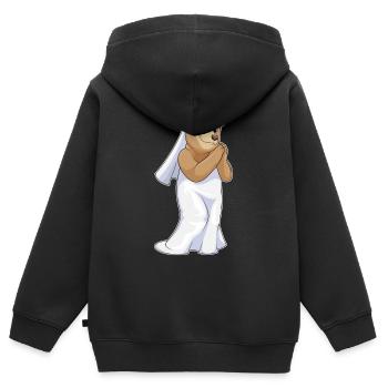 Bär Braut Schleier Hochzeit - Kinder Premium Organic Zip Hoodie - Schwarz - Hinten - AI Model Kid Male (0cm)