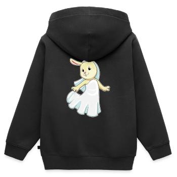 Hase Braut Schleier Hochzeit - Kinder Premium Organic Zip Hoodie - Schwarz - Hinten - AI Model Kid Male (0cm)