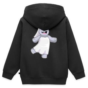 Nilpferd Braut Schleier Hochzeit - Kinder Premium Organic Zip Hoodie - Schwarz - Hinten - AI Model Kid Male (0cm)