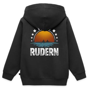 Rudern Ruderer Ruderboot Team - Kinder Premium Organic Zip Hoodie - Schwarz - Hinten - AI Model Kid Male (0cm)