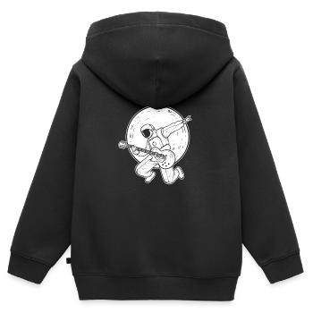 Guitar Astronaut Guitar Player - Kinder Premium Organic Zip Hoodie - Schwarz - Hinten - AI Model Kid Male (0cm)
