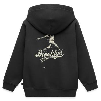 Brooklyn Geburtsort des Baseball-Abzeichens - Kinder Premium Organic Zip Hoodie - Schwarz - Hinten - AI Model Kid Male (0cm)