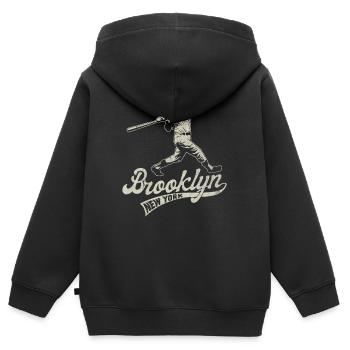 Brooklyn, Geburtsort des Baseballs, verblasst - Kinder Premium Organic Zip Hoodie - Schwarz - Hinten - AI Model Kid Male (0cm)