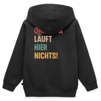 Opa - Kinder Premium Organic Zip Hoodie - Schwarz - Hinten - AI Model Kid Male (0cm)