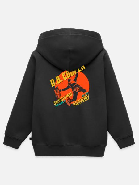 DB Cooper Fallschirmsprung-Akademie - Kinder Premium Organic Zip Hoodie - Schwarz