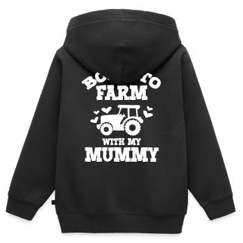 Né pour devenir agriculteur Agriculteur Agriculteur - Sweat Premium à capuche zippé enfant bio - noir - Dos - AI Model Kid Male (0cm)