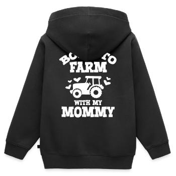 Né pour devenir agriculteur Agriculteur Agriculteur - Sweat Premium à capuche zippé enfant bio - noir - Dos - AI Model Kid Male (0cm)