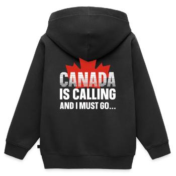 Kanada - Kinder Premium Organic Zip Hoodie - Schwarz - Hinten - AI Model Kid Male (0cm)