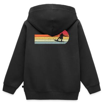 Wakeskate Wakeskating Wakeskater Wakeboard - Kinder Premium Organic Zip Hoodie - Schwarz - Hinten - AI Model Kid Male (0cm)