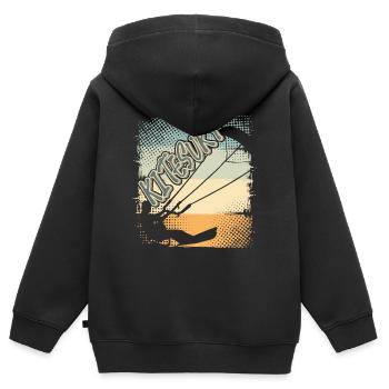 Kitesurfen Kitesurf Kitesurfer Kiteboard - Kinder Premium Organic Zip Hoodie - Schwarz - Hinten - AI Model Kid Male (0cm)