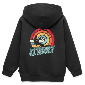 Kitesurfen Kitesurf Kitesurfer Kiteboard - Kinder Premium Organic Zip Hoodie - Schwarz - Hinten - AI Model Kid Male (0cm)
