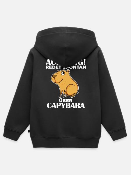 Capybara - Kinder Premium Organic Zip Hoodie - Schwarz