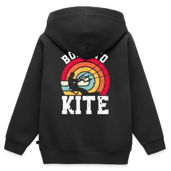 Kitesurfen Kitesurf Kitesurfer Kiteboard - Kinder Premium Organic Zip Hoodie - Schwarz - Hinten - AI Model Kid Male (0cm)