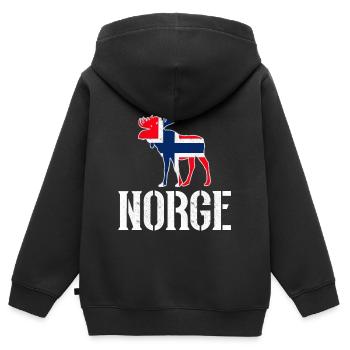Norway - Kids Premium Organic Zip-up Hoodie - black - Back - AI Model Kid Male (0cm)