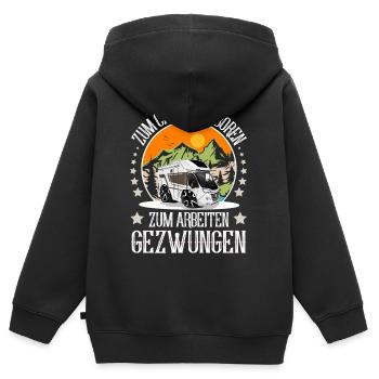 Camping Camper Campen - Kinder Premium Organic Zip Hoodie - Schwarz - Hinten - AI Model Kid Male (0cm)