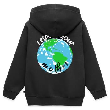 Naturschutz Klima Naturschützer Meer - Kinder Premium Organic Zip Hoodie - Schwarz - Hinten - AI Model Kid Male (0cm)
