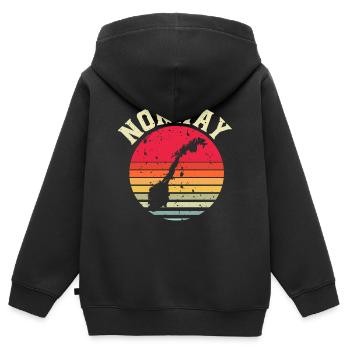 Norway - Kids Premium Organic Zip-up Hoodie - black - Back - AI Model Kid Male (0cm)