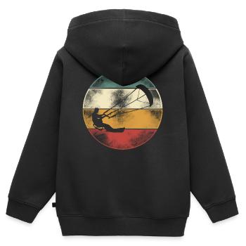 Kitesurfen Kitesurf Kitesurfer Kiteboard - Kinder Premium Organic Zip Hoodie - Schwarz - Hinten - AI Model Kid Male (0cm)