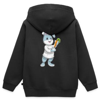 Bunny Cook Cuisinière Cuisinière de Carottes - Sweat Premium à capuche zippé enfant bio - noir - Dos - AI Model Kid Male (0cm)