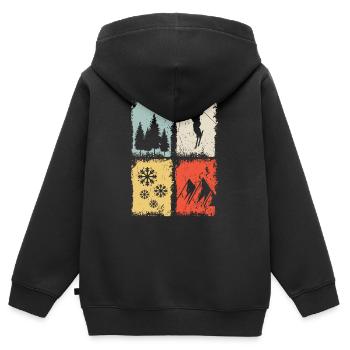 Skifahrer Skifahren Wintersport - Kinder Premium Organic Zip Hoodie - Schwarz - Hinten - AI Model Kid Male (0cm)