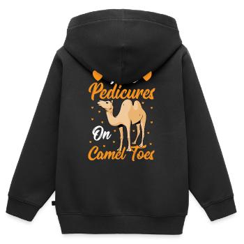 I Do Pedicures On Camel Toes Camels Pedicure Nail - Kinder Premium Organic Zip Hoodie - Schwarz - Hinten - AI Model Kid Male (0cm)