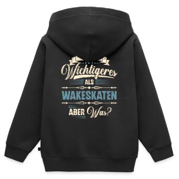 Wakeskate Wakeskating Wakeskater Wakeboard - Kinder Premium Organic Zip Hoodie - Schwarz - Hinten - AI Model Kid Male (0cm)