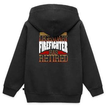 Retraite de pompier - Sweat Premium à capuche zippé enfant bio - noir - Dos - AI Model Kid Male (0cm)