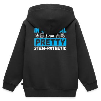 In General I Am Pretty Stem-Pathetic Steminist - Kinder Premium Organic Zip Hoodie - Schwarz - Hinten - AI Model Kid Male (0cm)