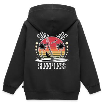 Planche à voile Windsurf Windsurf - Sweat Premium à capuche zippé enfant bio - noir - Dos - AI Model Kid Male (0cm)