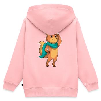 Fuchs Schal - Kinder Premium Organic Zip Hoodie - Rosa - Hinten - AI Model Kid Female (0cm)