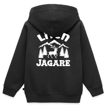 Petit chasseur Suède Baby Hunter Chasse - Sweat Premium à capuche zippé enfant bio - noir - Dos - AI Model Kid Male (0cm)