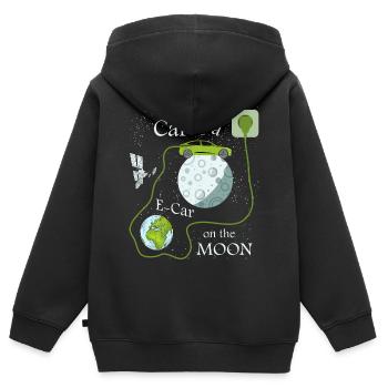 E-Auto auf dem Mond - Kinder Premium Organic Zip Hoodie - Schwarz - Hinten - AI Model Kid Male (0cm)