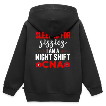 Gesundheitswesen Nachtarbeit Cna - Kinder Premium Organic Zip Hoodie - Schwarz - Hinten - AI Model Kid Male (0cm)