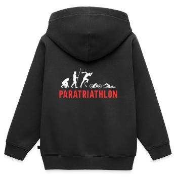 Evolution Paratriathlon pour les triathlètes - Sweat Premium à capuche zippé enfant bio - noir - Dos - AI Model Kid Male (0cm)