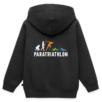 Evolution Paratriathlon pour les triathlètes - Sweat Premium à capuche zippé enfant bio - noir - Dos - AI Model Kid Male (0cm)