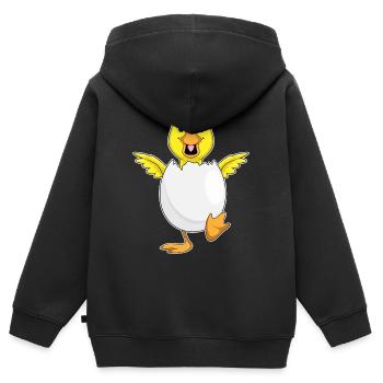 Ente Eierschale - Kinder Premium Organic Zip Hoodie - Schwarz - Hinten - AI Model Kid Male (0cm)