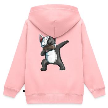 Dabbing Französische Bulldoge Hunde Dab Haustier - Kinder Premium Organic Zip Hoodie - Rosa - Hinten - AI Model Kid Female (0cm)