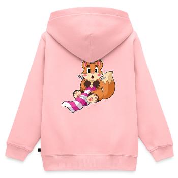 Fuchs Schal - Kinder Premium Organic Zip Hoodie - Rosa - Hinten - AI Model Kid Female (0cm)