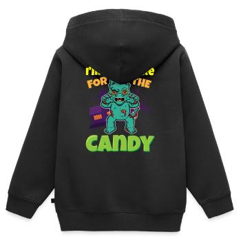 I'm Just Here For The Candy Scary Halloween Beast - Kinder Premium Organic Zip Hoodie - Schwarz - Hinten - AI Model Kid Male (0cm)