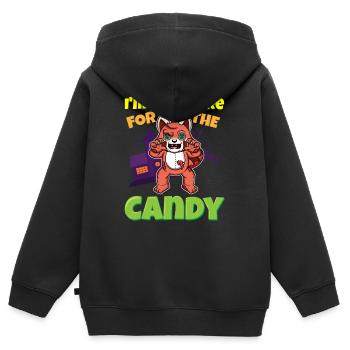 I'm Just Here For The Candy Scary Halloween Beast - Kinder Premium Organic Zip Hoodie - Schwarz - Hinten - AI Model Kid Male (0cm)