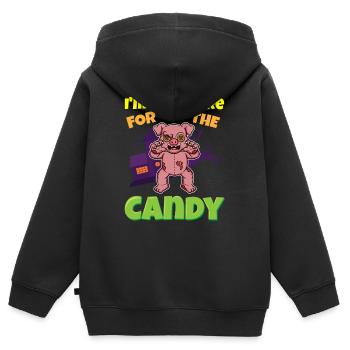 I'm Just Here For The Candy Scary Halloween Beast - Kinder Premium Organic Zip Hoodie - Schwarz - Hinten - AI Model Kid Male (0cm)