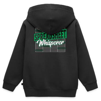 Comptable Feuille de calcul comptable Statist - Sweat Premium à capuche zippé enfant bio - noir - Dos - AI Model Kid Male (0cm)