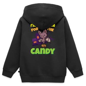 I'm Just Here For The Candy Scary Halloween Beast - Kinder Premium Organic Zip Hoodie - Schwarz - Hinten - AI Model Kid Male (0cm)