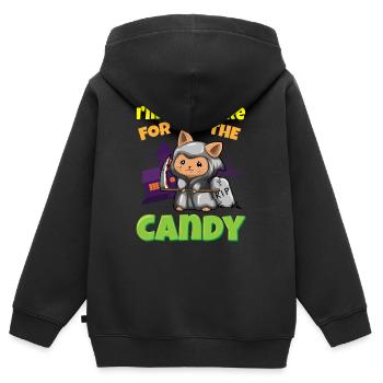 I'm Just Here For The Candy Scary Halloween Beast - Kinder Premium Organic Zip Hoodie - Schwarz - Hinten - AI Model Kid Male (0cm)