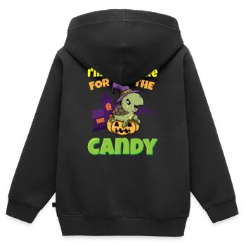 I'm Just Here For The Candy Scary Halloween Beast - Kinder Premium Organic Zip Hoodie - Schwarz - Hinten - AI Model Kid Male (0cm)